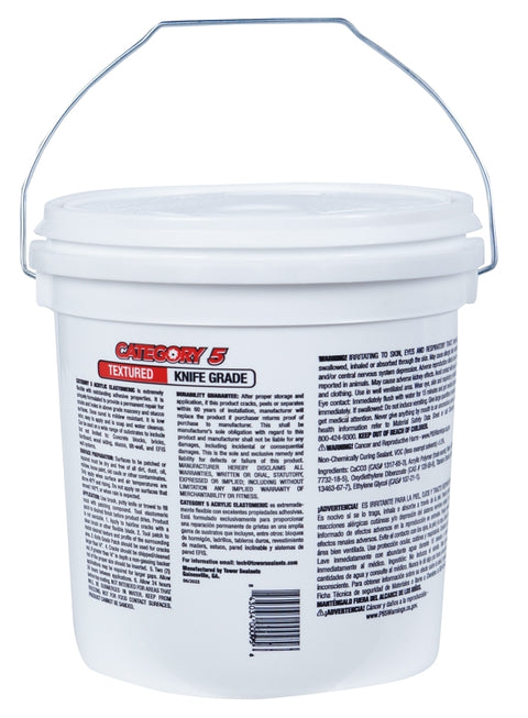Tower Sealants CATEGORY 5 TS-00095 Knife-Grade Textured Patch, White, 1 gal, Pack of 4