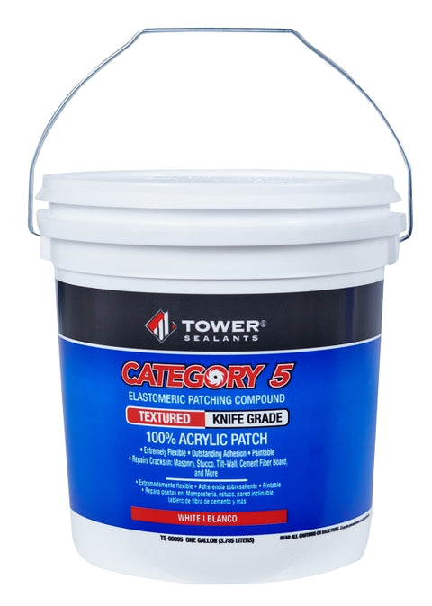 Tower Sealants CATEGORY 5 TS-00095 Knife-Grade Textured Patch, White, 1 gal, Pack of 4