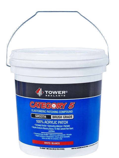Tower Sealants CATEGORY 5 TS-00082 Brush-Grade Smooth Patch, White, 1 gal, Pack of 4