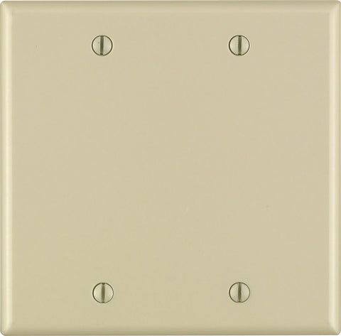 Leviton 2 gang Ivory Thermoset Plastic Blank Wall Plate 1 pk