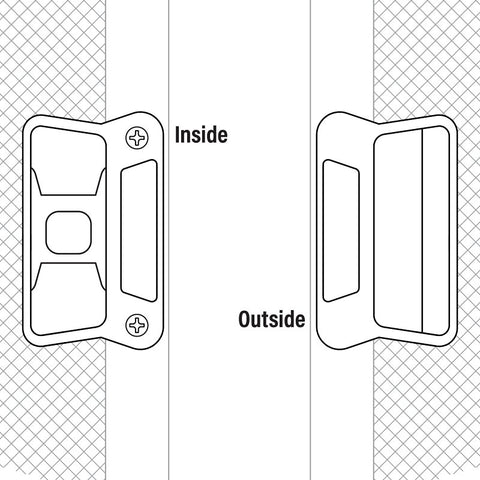 Prime-Line A 168 Door Latch and Pull, 11/16 in, Mounting Hole Center to Center: 3 in, Plastic/Steel, Black