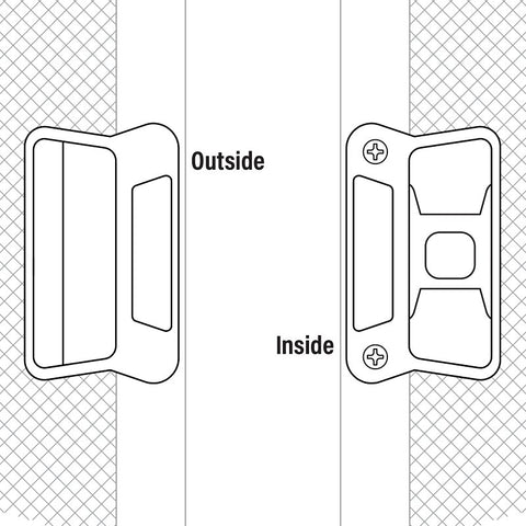 Prime-Line A 168 Door Latch and Pull, 11/16 in, Mounting Hole Center to Center: 3 in, Plastic/Steel, Black