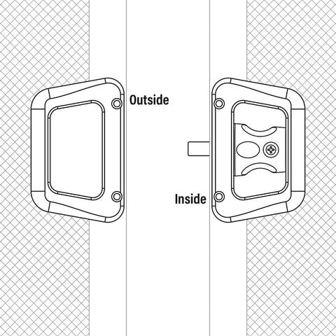 Prime-Line A 187 Door Latch and Pull, 1-7/16 in, Plastic/Steel, Black