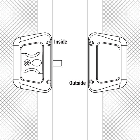 Prime-Line A 187 Door Latch and Pull, 1-7/16 in, Plastic/Steel, Black
