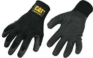 Cat CAT017400J Protective Gloves, Jumbo, Knit Wrist Cuff, Cotton/Polyester, Black