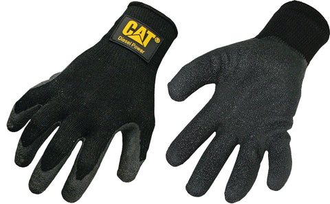 Cat CAT017400J Protective Gloves, Jumbo, Knit Wrist Cuff, Cotton/Polyester, Black