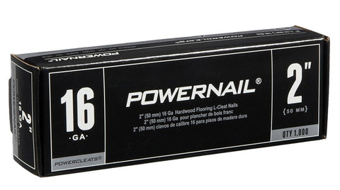 Powernail PowerCleats L200165 Floor Cleat, 2 in L, 16 ga, Carbon Steel, L-Shaped Head, Pack of 5