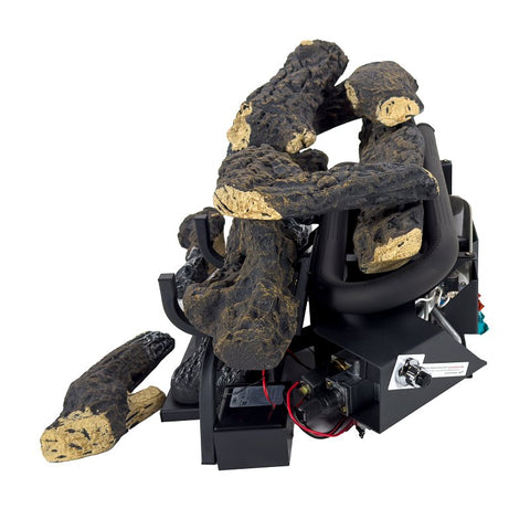 Comfort Glow Vent-Free 24" Gas Log Set, Dual Fuel, Remote, Electronic Ignition, 33000 BTU