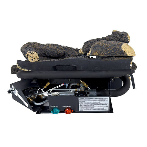 Comfort Glow Vent-Free 24" Gas Log Set, Dual Fuel, Remote, Electronic Ignition, 33000 BTU