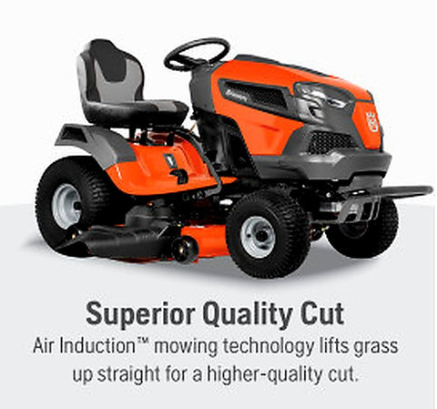 Husqvarna 100 Series 960430348 Riding Lawn Mowers, 24 hp, 44 cu-in Engine Displacement, 2-Cylinder, 54 in W Cutting