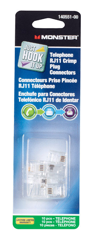 Monster Cable Telephone Rj11 Modular Crimp Plug Connectors