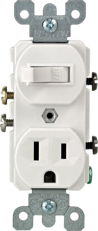 Leviton 1 15 amps White Combination Combination 1 Switch and Receptacle