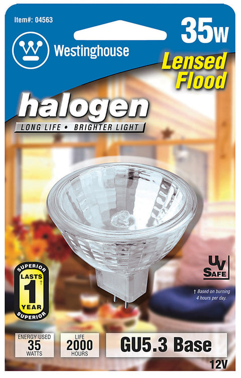 Westinghouse Halogen Light Bulb 35 watts 360 lumens Floodlight MR16 GU5.3 White 1 pk