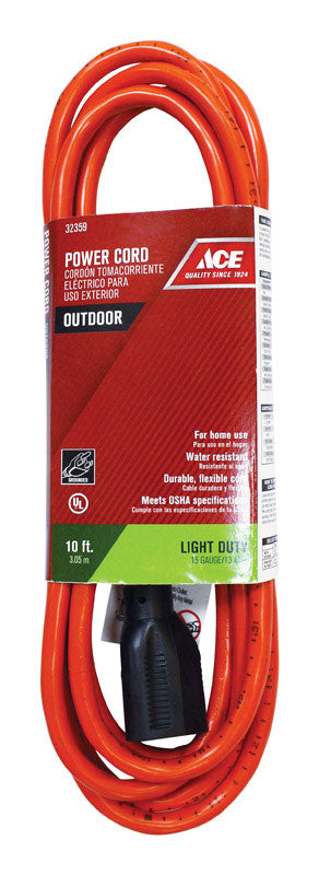 Ace Indoor and Outdoor Extension Cord 16/3 SJTW 10 ft. L Orange
