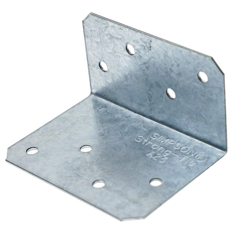 Simpson Strong-Tie A23 Angle, 2-3/4 in L, Steel, Galvanized/Zinc, Pack of 200