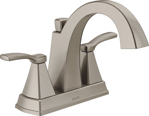 Delta Flynn Series 25768LF-SS Center Set Bathroom Faucet, 1.2 gpm, 2-Handle, 3-Faucet Hole, Stainless