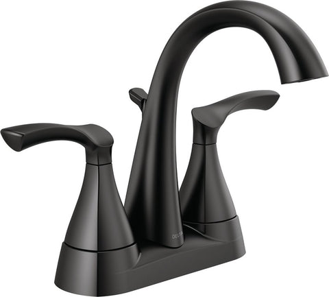 Delta SANDOVER 25748LF-BL Series Centerset Bathroom Faucet, Matte Black, 6-5/16 in Plate Size, 5-1/16 in, 1.2 gpm