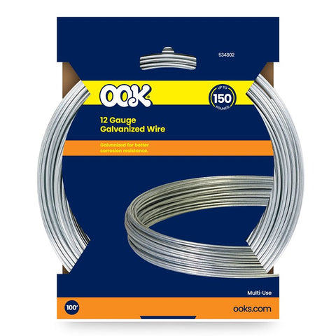 Hillman 50141 Utility Wire, 100 ft L, 12 ga Gauge, 100 lb Working Load, Steel, Galvanized