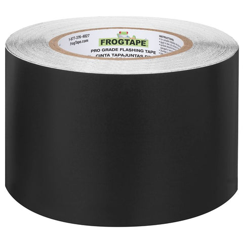 FrogTape 105724 Flashing Tape, 75 ft L, 3-3/4 in W, Black, Acrylic Adhesive