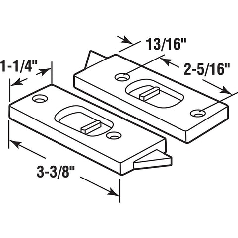 Prime-Line F 2599 Tilt Latch, Plastic, White, Includes: (1) Left Hand Latch, (1) Right Hand Latch, Fastener