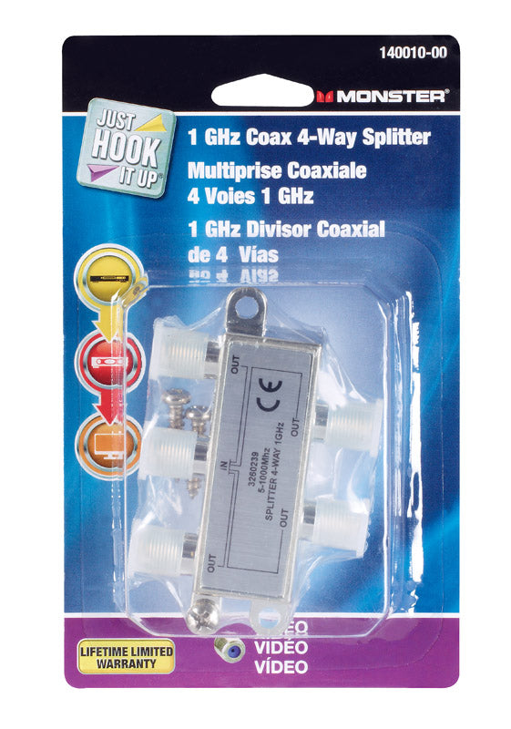 Monster Cable Four-Way Coax Cable Splitter 1 – Shell Lumber and Hardware