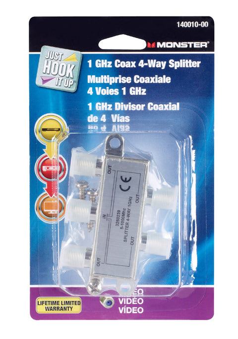 Monster Cable Four-Way Coax Cable Splitter 1