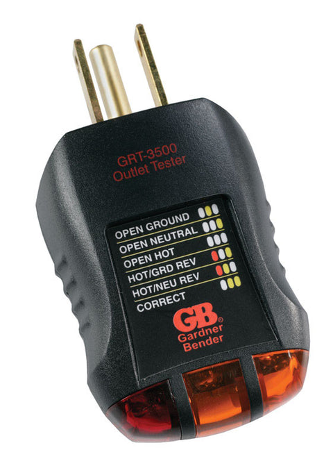 GB Outlet Tester 110-120 VAC Black