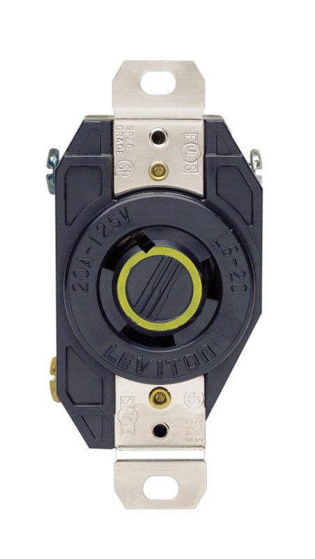 Leviton V-O-Max Electrical Receptacle 20 amps L5-20R 125 volts Black