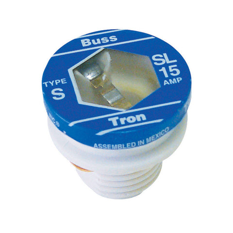 Bussmann Tamper Proof Plug Fuse 15 amps 125 volts 3 pk For Small Motor And Inductive Load Circuits