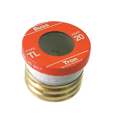 Bussmann Time Delay Plug Fuse 20 amps 125 volts 3 pk For Small Motor And Inductive Load Circuits