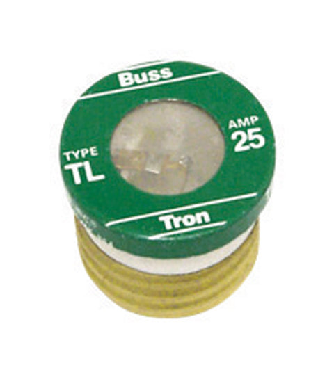 Bussmann Time Delay Plug Fuse 25 amps 125 volts 3 pk For Small Motor And Inductive Load Circuits