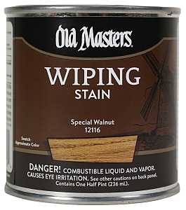 Old Masters 12116 Wiping Stain, Special Walnut, Liquid, 0.5 pt, Can