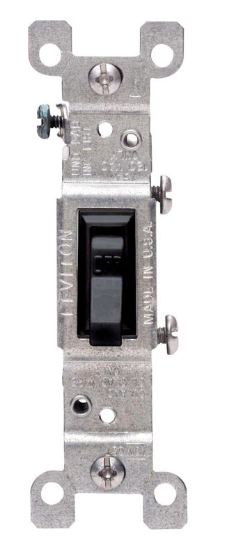 Leviton 15 amps 120 volts Single Pole Toggle Switch Black