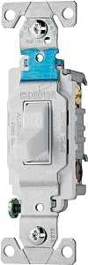 Eaton Wiring Devices CS315W Toggle Switch, White, 15 A, 120/277 V, 3-Position, Screw Terminal