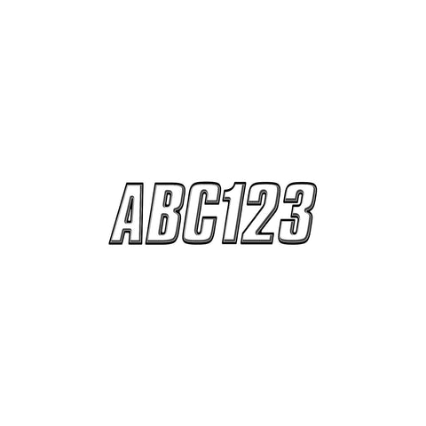 Hardline Series 800 Registration Kit, Block Style Solid Body With Bevel Effect, Contrasting Outline (Includes 4 Sets of 3" A-Z, 0-9)