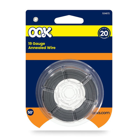 Hillman 50155 Utility Wire, 1/2 in Dia, 50 ft L, 19 ga Gauge, 20 lb Working Load, Steel, Annealed