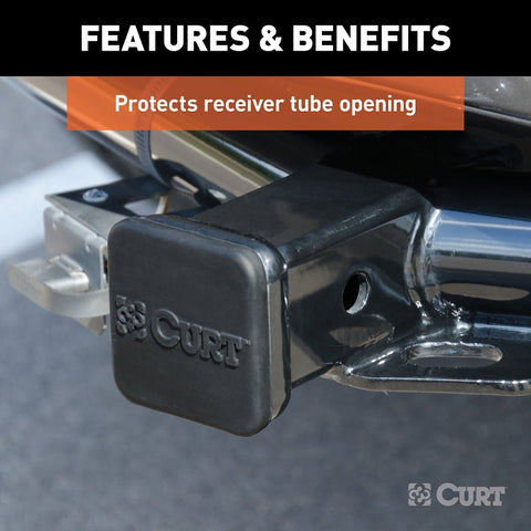 Curt 22276 Hitch Tube Cover, Specifications: 2 in Receiver Tube Size, Rubber, Black