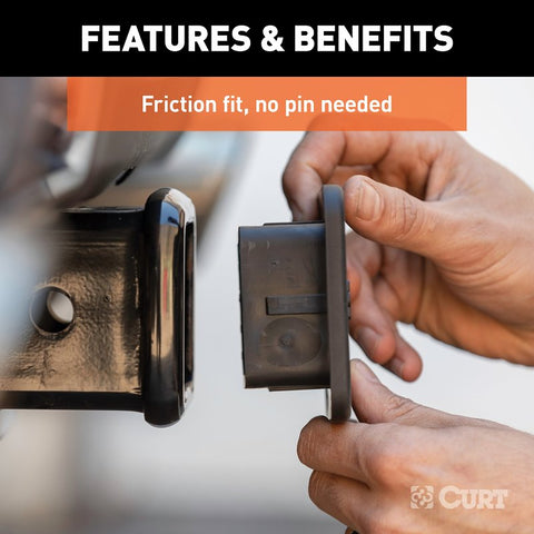 Curt 22276 Hitch Tube Cover, Specifications: 2 in Receiver Tube Size, Rubber, Black