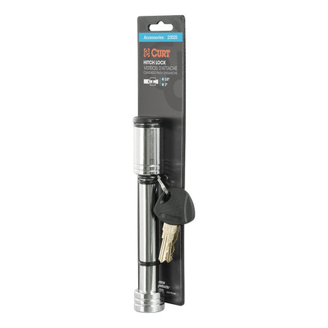 Curt 23025 Hitch Lock, 5/8 in Dia Pin, 6-3/8 in OAL, Carbon Steel, Chrome