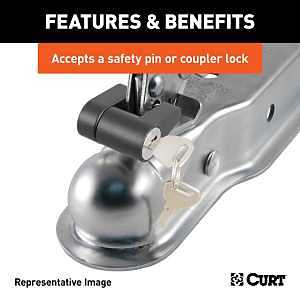 Curt 25153 Trailer Coupler, 3500 lb, 2 in Ball, Steel