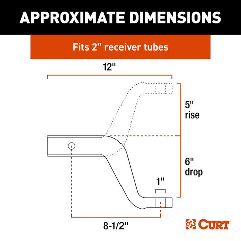 Curt 45362 Ball Mount, Cat Class 3, 1-Hole, 2 in, 1 in Dia Hitch Ball, Aluminum