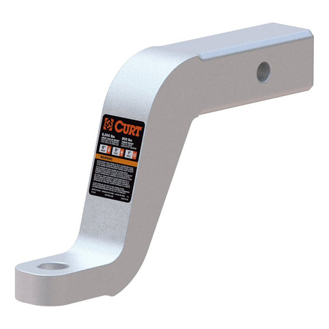 Curt 45362 Ball Mount, 8-1/2 in L, 6 in Drop, 5 in Rise, Class 3 Hitch, 1 in Dia Hitch Ball, Aluminum