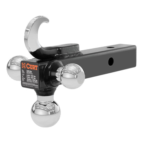 Curt 45675 Ball-Mount, 1-7/8, 2, 2-5/16 in Dia Hitch Ball, Steel, Carbide