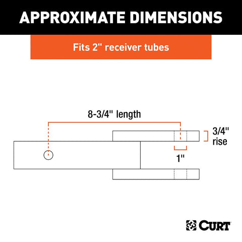 Curt 45821 Clevis-Pin Mount, 1-Hole, 2 in, 1 in Dia Hitch Ball, Steel Hitch Ball, Powder-Coated