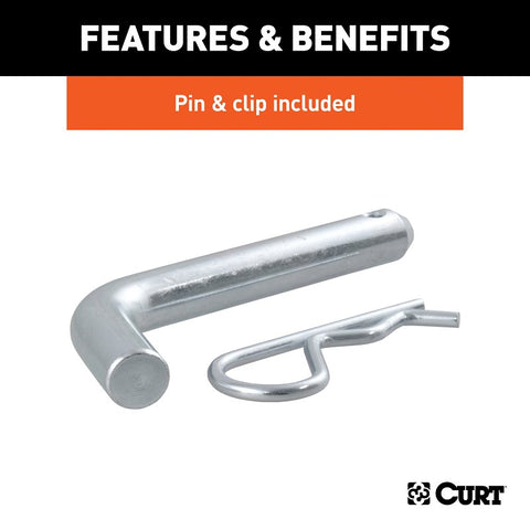 Curt 45836 Ball Mount, 8-1/4 in L, 2 in Drop, 2 in Dia Hitch Ball, Powder-Coated