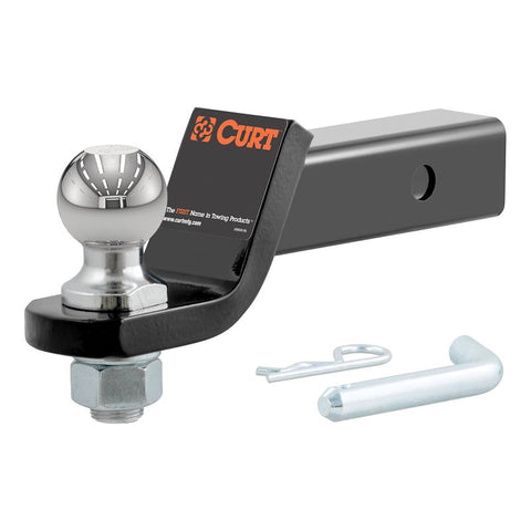 Curt 45836 Ball Mount, 8-1/4 in L, 2 in Drop, 2 in Dia Hitch Ball, Powder-Coated