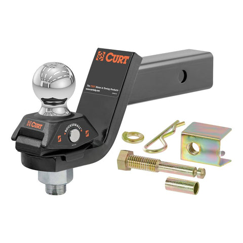 Curt RockerBall Series 45143 Cushion Hitch Kit, 3 in Drop, Class 3, 4, 5 Hitch, 2 in Dia Hitch Ball, Steel, 1/PK