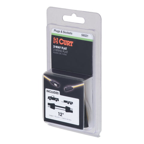 Curt 58021 Connector Plug and Socket with 12 in Wire