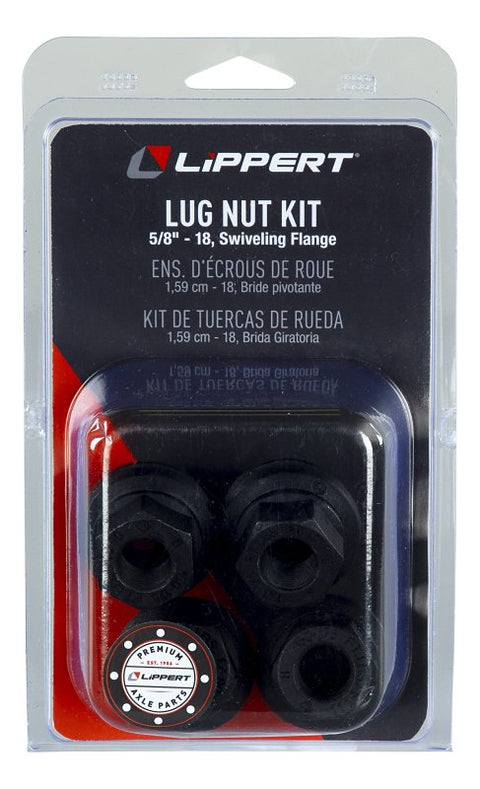 Lippert 2024039635 Swiveling Flange Nut Kit, Zinc-Plated, Black, For: Trailer Wheel Bolt and Axle