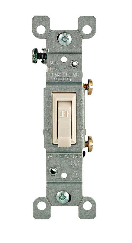 Leviton 15 amps 120 volts Single Pole Toggle Switch Light Almond